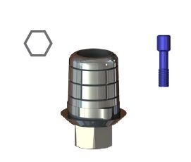 STCS-S16/S17 with hex  Титановая база с шестигранником CAD-CAM для S16/S17, SGS