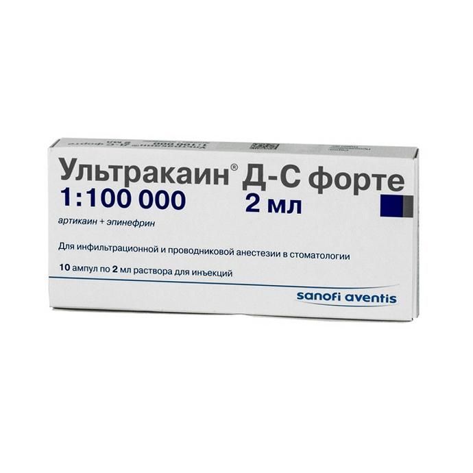  Ультракаин Д-С Форте 1/100 ампулы 10х2мл